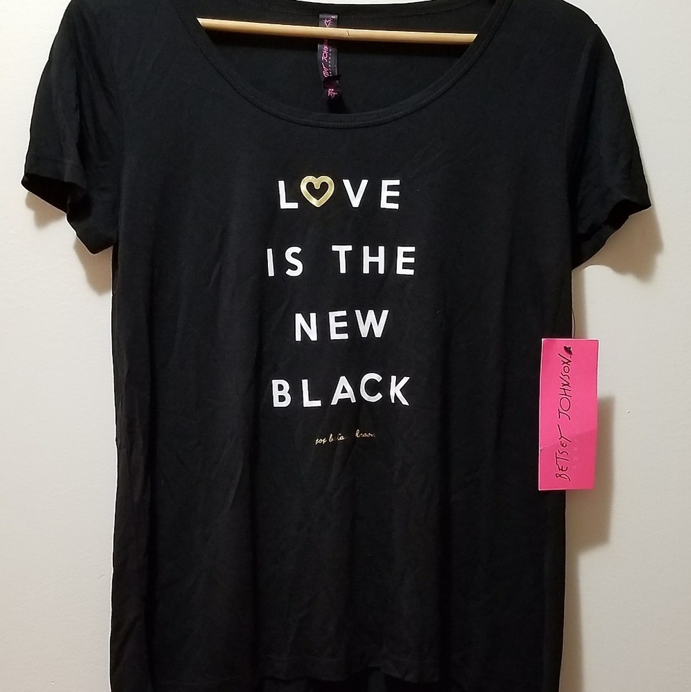Betsey Johnson "Love is the New Black" Top